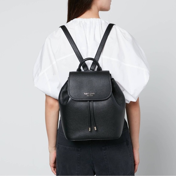 Kate Spade Black Leather Mini Backpack - Picture 1 of 3